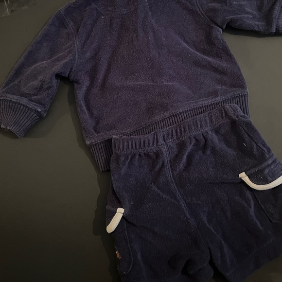 Baby Gap Outfit Set. Navy Blue Hoodie and Shorts. Newborn Size 3-6 months. - Picture 7 of 12